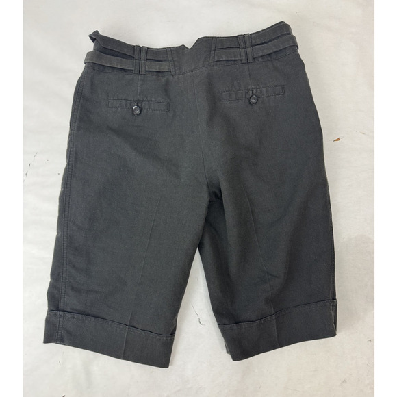 AGB Trouser Long Shorts Belted Dress Shorts 12" Inseam Dark Gray 4 - Picture 7 of 9